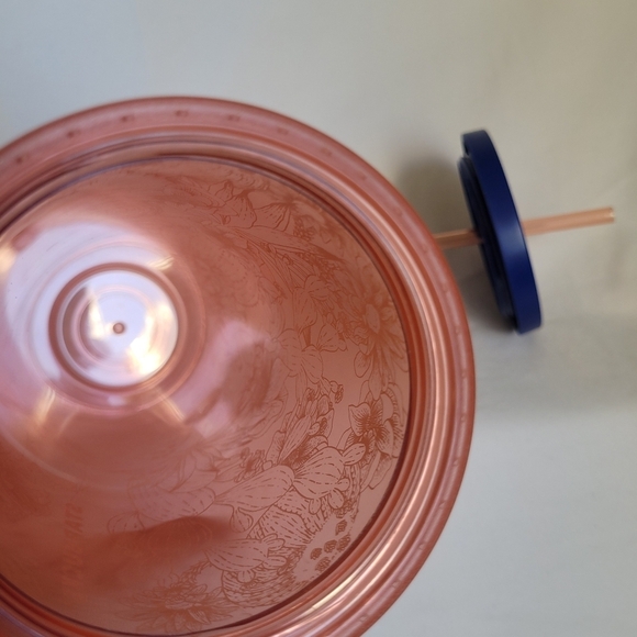 Starbucks Matte Coral  Pink Cactus Venti 24 Oz Tumbler w/ Straw Travel Cup RARE - Picture 8 of 12